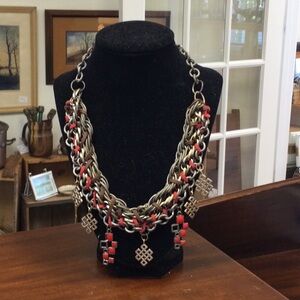 Necklace - leather, metal, enamel - Renaissance Fair, Game of Thrones